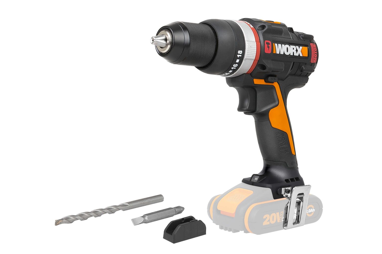 WORX WXJCR.9 drill 1600 RPM Keyless Black, Orange cena un informācija | Skrūvgrieži, urbjmašīnas | 220.lv