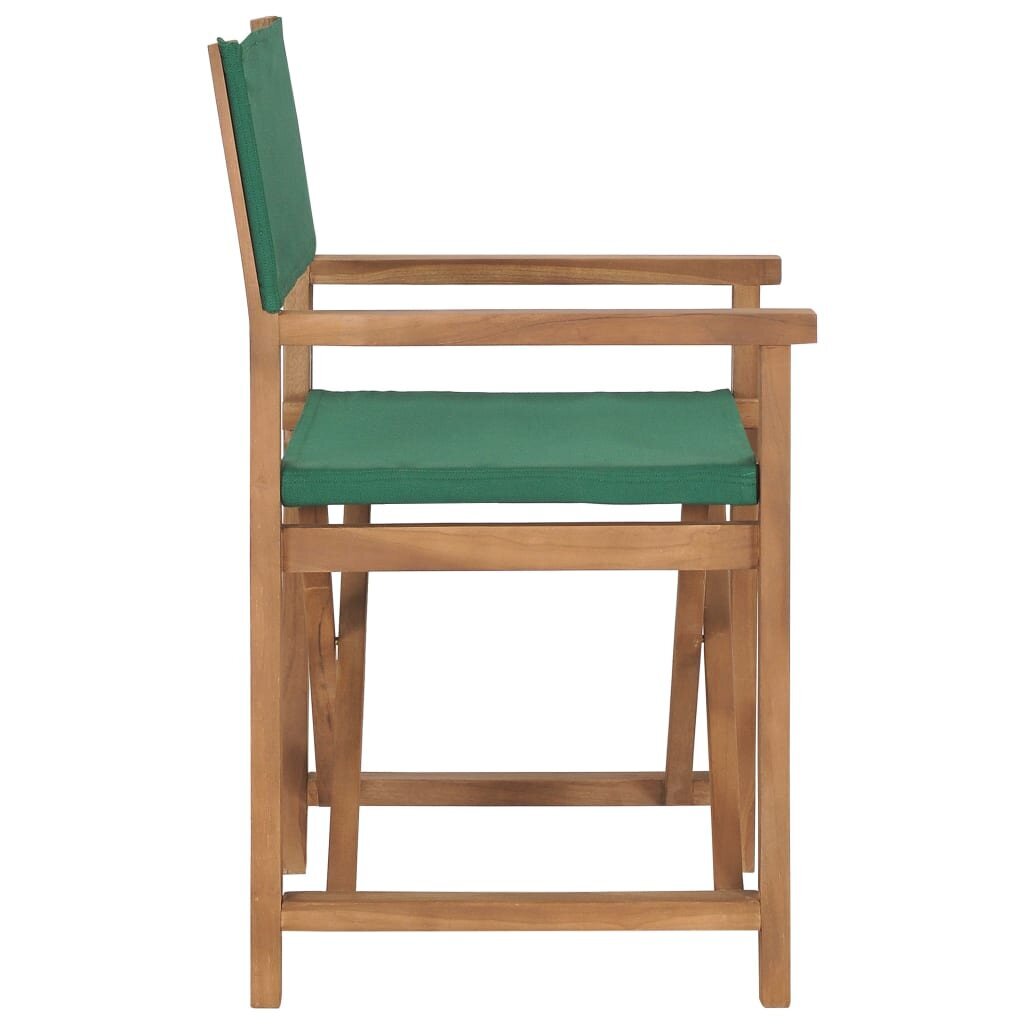 Režisora krēsli, 2gab., zaļš, tīkkoka koka masīvs cena un informācija | Dārza krēsli | 220.lv