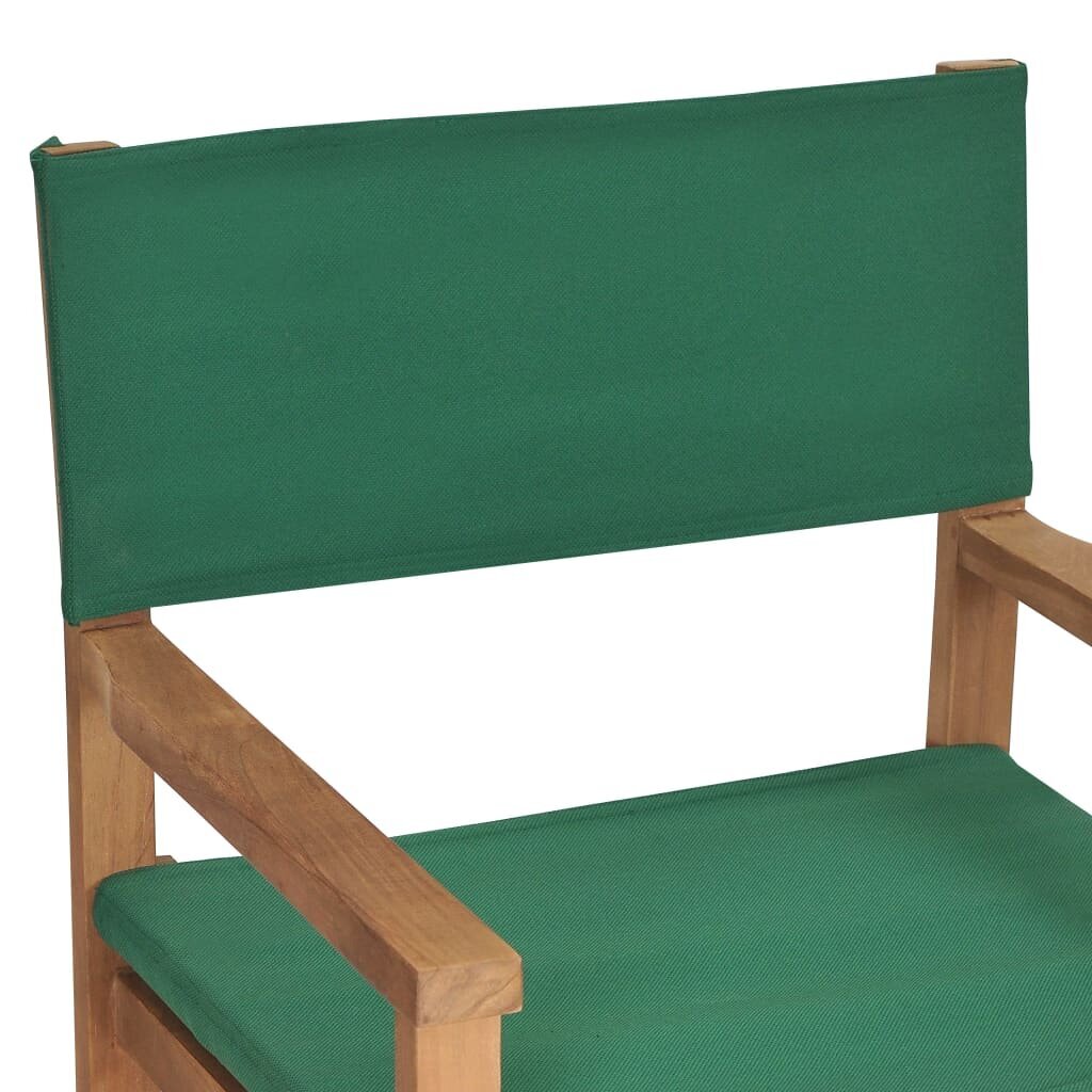 Režisora krēsli, 2gab., zaļš, tīkkoka koka masīvs цена и информация | Dārza krēsli | 220.lv