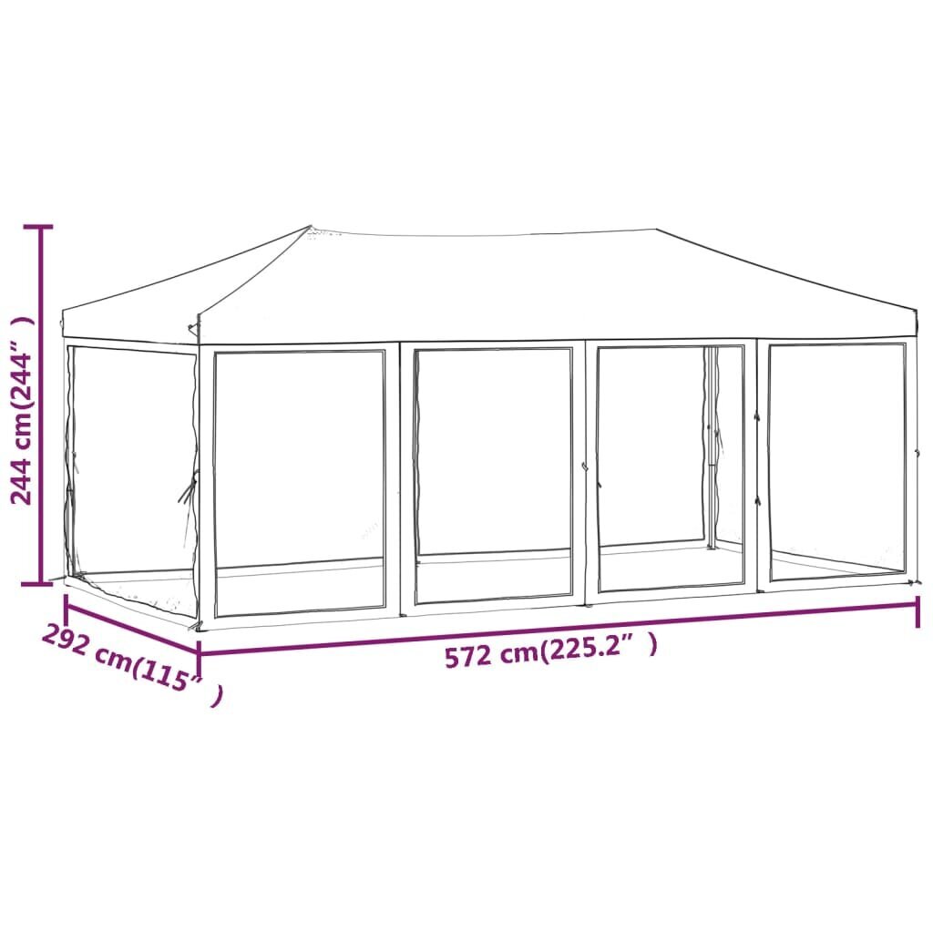 Pasākumu telts ar sānu sienām, taupe, 3x6m cena un informācija | Dārza nojumes un lapenes | 220.lv