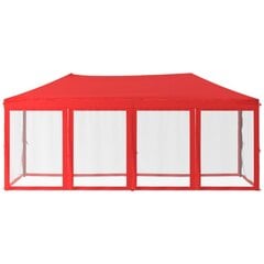 Pasākumu telts ar sānu sienām, sarkana, 3x6m cena un informācija | Dārza nojumes un lapenes | 220.lv