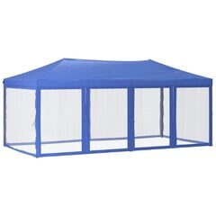 Pasākumu telts ar sānu sienām, zila, 3x6m цена и информация | Беседки | 220.lv