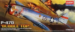 Пластиковая модель Academy P-47D Thunderbolt Bubbletop цена и информация | Склеиваемые модели | 220.lv