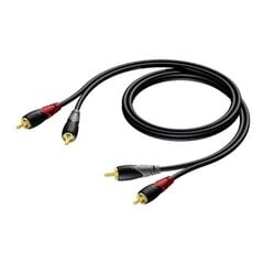 PROCAB КАБЕЛЬ 2X RCA / CINCH MALE -2X RCA / CINCH MALE 1,5 цена и информация | Кабели и провода | 220.lv