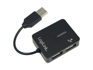 Адаптер LogiLink HUB USB 2.0 4-Ports Smile, черный UA0139 цена и информация | Адаптеры и USB разветвители | 220.lv