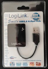 Адаптер LogiLink HUB USB 2.0 4-Ports Smile, черный UA0139 цена и информация | Адаптеры и USB разветвители | 220.lv