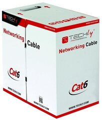 Кабель Techly UTP Cat6 4x2 одножильный медный, 305 м, серый цена и информация | Кабели и провода | 220.lv