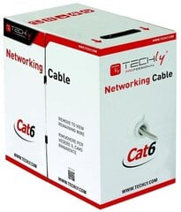 Кабель Techly UTP Cat6 4x2 одножильный медный, 305 м, серый цена и информация | Кабели и провода | 220.lv