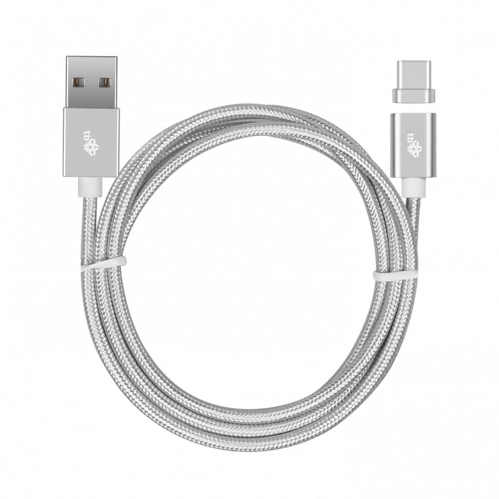 TB Magnētiskais kabelis USB C - USB, sudrabs, 1 m cena un informācija | Kabeļi un vadi | 220.lv