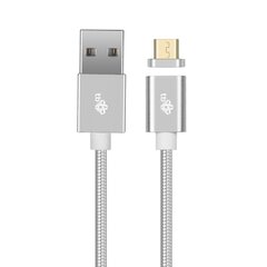 TB Magnētiskais kabelis Micro USB, sudrabs, 1 m cena un informācija | Kabeļi un vadi | 220.lv