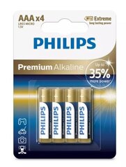 Philips Premium sārma baterijas AAA x4 cena un informācija | Baterijas | 220.lv