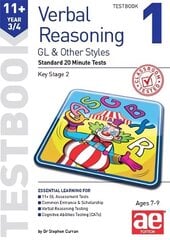 11plus Verbal Reasoning Year 3/4 GL & Other Styles Testbook 1: Standard 20 Minute Tests cena un informācija | Grāmatas pusaudžiem un jauniešiem | 220.lv