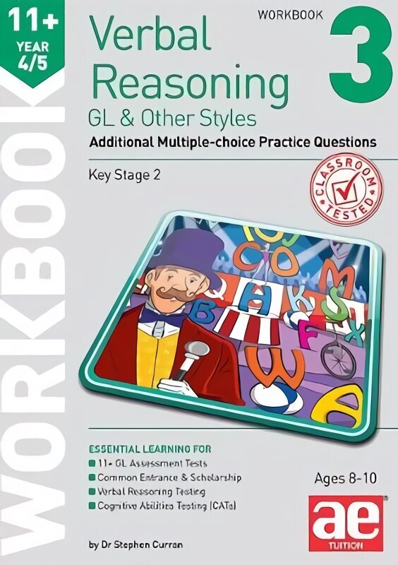 11plus Verbal Reasoning Year 4/5 GL & Other Styles Workbook 3: Additional Multiple-choice Practice Questions cena un informācija | Grāmatas pusaudžiem un jauniešiem | 220.lv