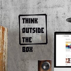 Мотивационная цитата дизайнерская наклейка на стену "Think outside the box" цена и информация | Декоративные наклейки | 220.lv