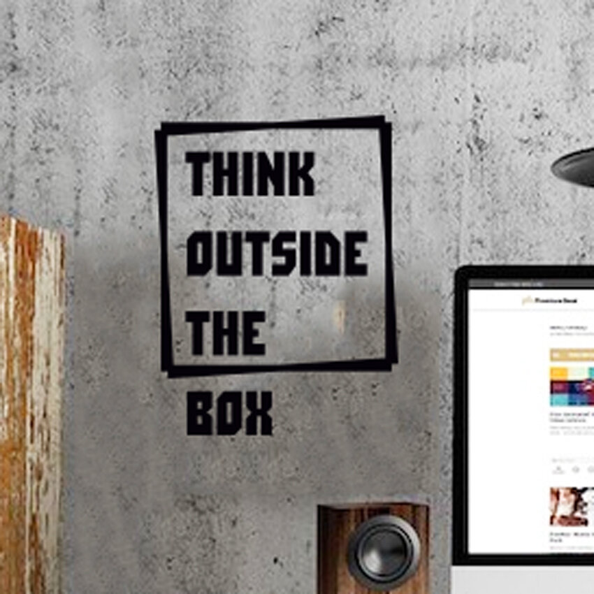 Motivējoša citātu dizaina sienas uzlīme "Think outside the box" cena un informācija | Dekoratīvās uzlīmes | 220.lv
