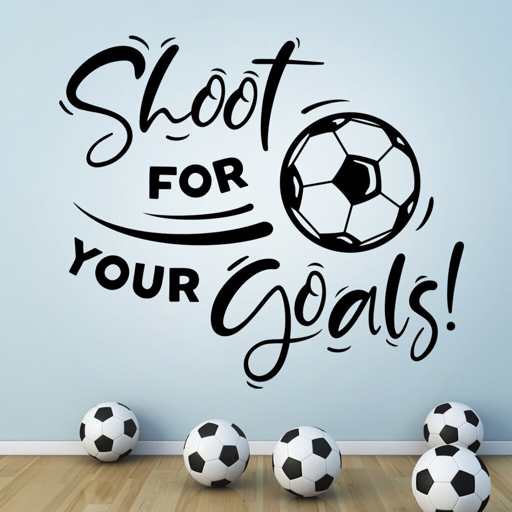 Shoot for your goals Šaujiet savus mērķus Futbols Sienas Uzlīmes Zēniem Gleznas tapetes Dzīvojamās istabas sienu gleznojumi Uzlīmes Plakāti Vinila Bērnu Plakāti Zēns Uzlīmes Virtuves Dekors Mākslas Aksesuāri Sienas Uzlīmes Pusaudžu guļamistabām Sporta zāl cena un informācija | Dekoratīvās uzlīmes | 220.lv