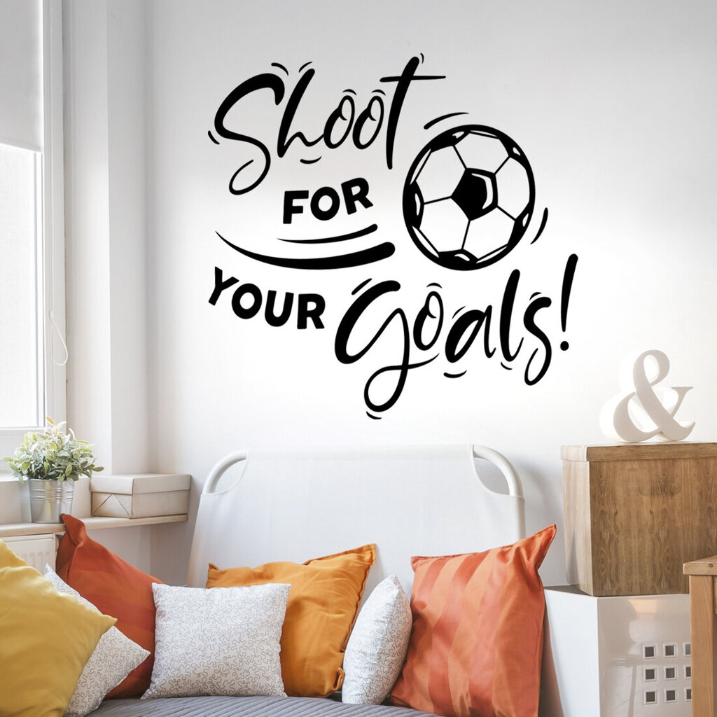 Shoot for your goals Šaujiet savus mērķus Futbols Sienas Uzlīmes Zēniem Gleznas tapetes Dzīvojamās istabas sienu gleznojumi Uzlīmes Plakāti Vinila Bērnu Plakāti Zēns Uzlīmes Virtuves Dekors Mākslas Aksesuāri Sienas Uzlīmes Pusaudžu guļamistabām Sporta zāl cena un informācija | Dekoratīvās uzlīmes | 220.lv