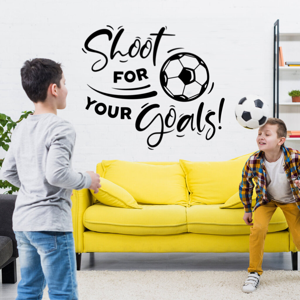 Shoot for your goals Šaujiet savus mērķus Futbols Sienas Uzlīmes Zēniem Gleznas tapetes Dzīvojamās istabas sienu gleznojumi Uzlīmes Plakāti Vinila Bērnu Plakāti Zēns Uzlīmes Virtuves Dekors Mākslas Aksesuāri Sienas Uzlīmes Pusaudžu guļamistabām Sporta zāl цена и информация | Dekoratīvās uzlīmes | 220.lv