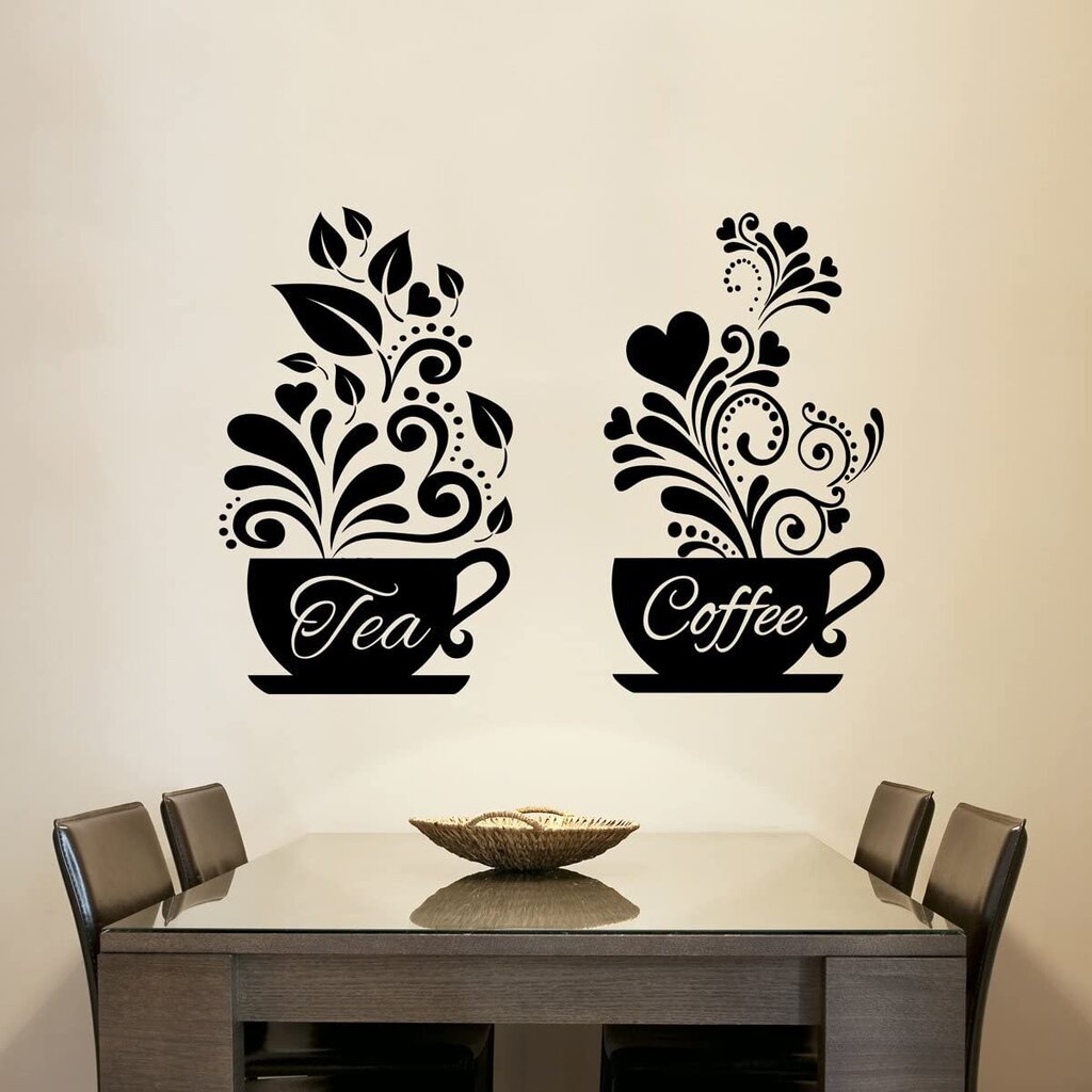 Kafijas un tējas krūzes Uzlīmes Sienu uzlīmes Mājas dekorēšana Kafijas krūze Virtuve Restorāns Kafejnīcas dekorēšana cena un informācija | Dekoratīvās uzlīmes | 220.lv
