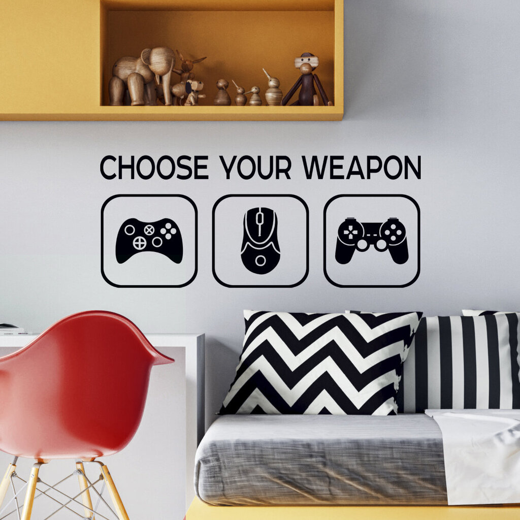 Izvēlieties savu ieroču sienas uzlīmi bērnu istabas vinila uzlīmei spēlētāju videospēlēm cena un informācija | Dekoratīvās uzlīmes | 220.lv