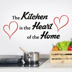 Kitchen is the heart of the home, наклейка на стену, цитата для кухни, декор для дома цена и информация | Декоративные наклейки | 220.lv