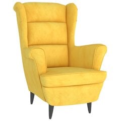 Atzveltnes krēsls, sinepju dzeltena krāsa, samts cena un informācija | Atpūtas krēsli | 220.lv