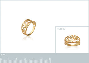 Кольцо с золотым покрытием 750°,  ⌀ 21.5,  произведено во Франции цена и информация | Кольца | 220.lv