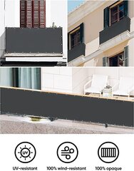 Sekey Balkona pārsegs, necaurredzams vēja un UV aizsardzība, 90 x 500 cm cena un informācija | Saulessargi, markīzes un statīvi | 220.lv