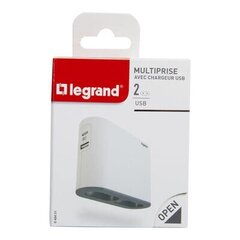 Legrand 2x2P + USB maiņstrāvas sadalītājs, balts/melns cena un informācija | Adapteri un USB centrmezgli | 220.lv