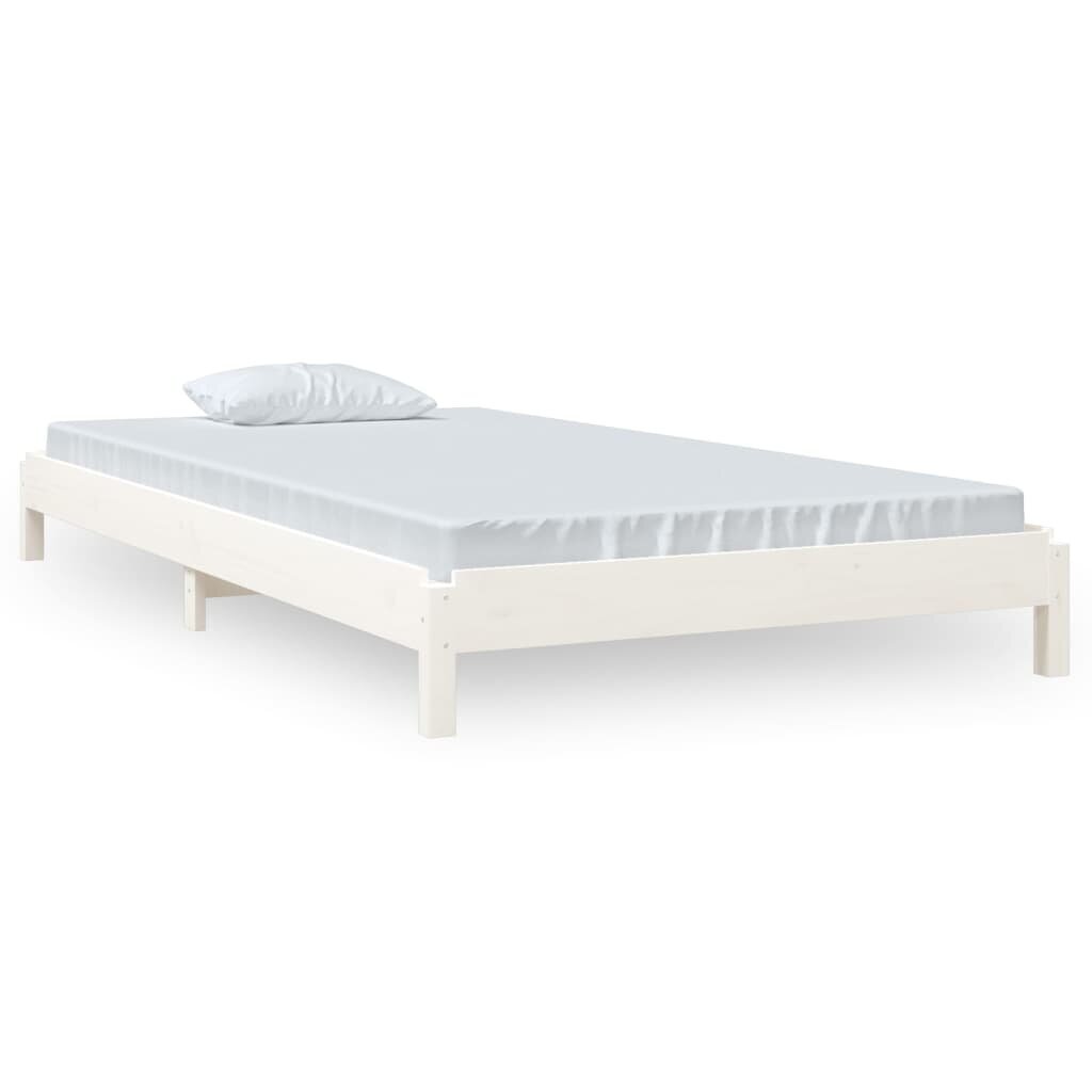 Saliekamā gulta, balta, 80x200cm, priedes masīvkoks cena | 220.lv