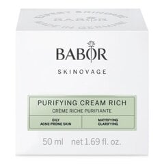 Обогащённый крем для жирной кожи лица Babor Skinovage Purifying Cream Rich, 50 мл. цена и информация | Наносите на чистую кожу лица. Подержите около 10-15 минут и смойте водой. | 220.lv