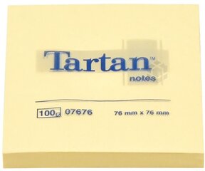 Piezīmju papīrs Tartan 654T 76x76mm/100l, dzeltens, 3M/12/144 cena un informācija | Burtnīcas un papīra preces | 220.lv