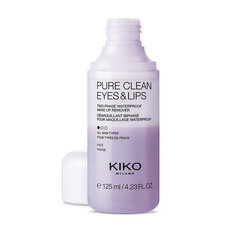 Двухфазная жидкость для снятия макияжа с глаз и губ Kiko Milano Pure Clean Eyes & Lips 125мл цена и информация | Средства для очищения лица | 220.lv