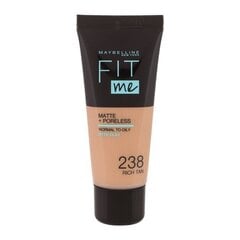 Жидкая тональная основа Maybelline  FIT ME Matte 128 Warm Nude, 30мл цена и информация | Пудры, базы под макияж | 220.lv