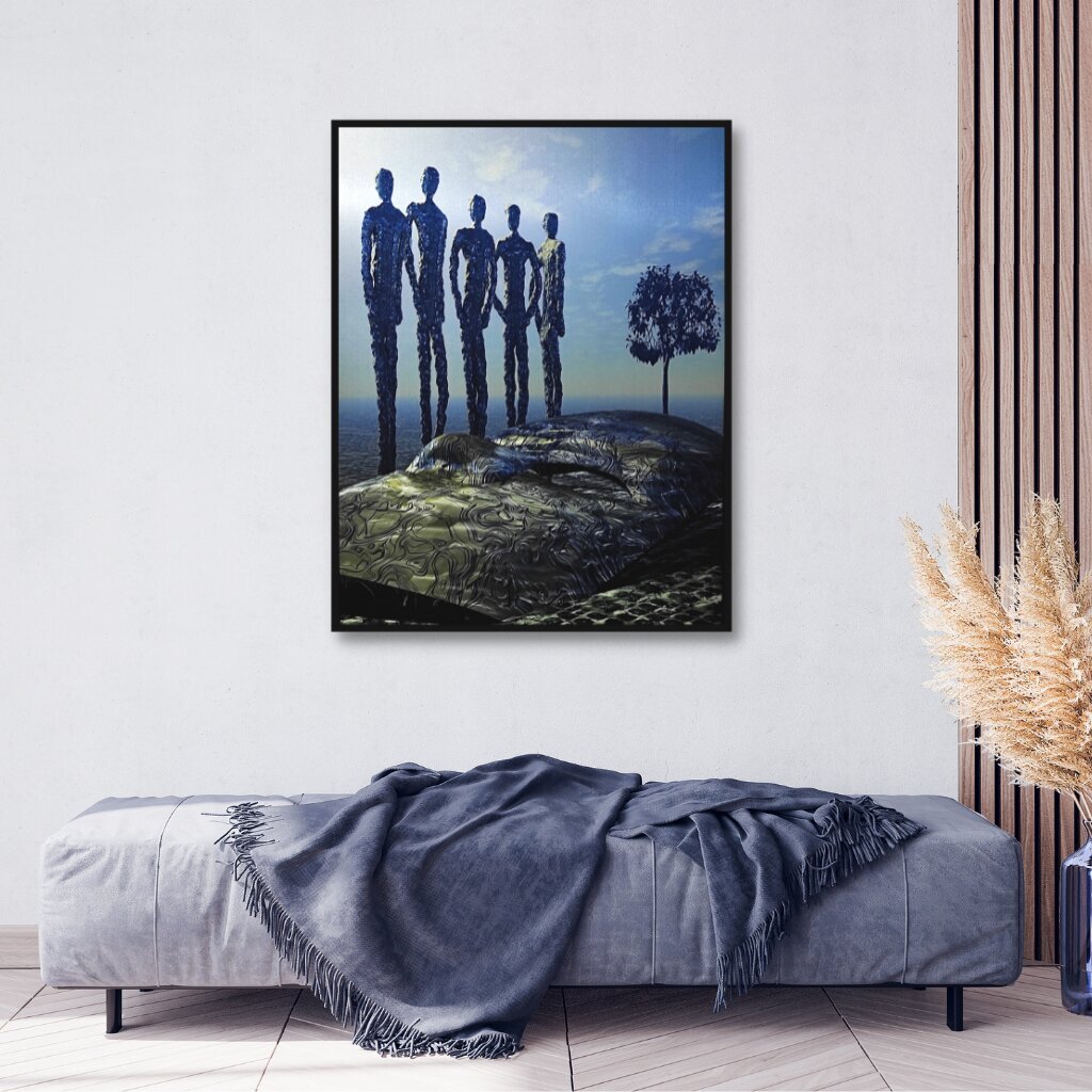 Ar rokām veidota metāla glezna Humans 60x90 cm цена и информация | Gleznas | 220.lv