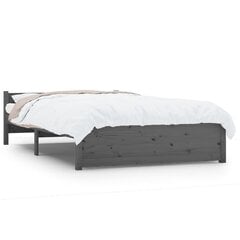 vidaXL gultas rāmis, pelēks, masīvkoks, 135x190 cm, 4FT6, divvietīgs цена и информация | Кровати | 220.lv