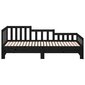 Izvelkama gulta, melna, 2x(90x200)cm, priedes masīvkoks cena un informācija | Gultas | 220.lv