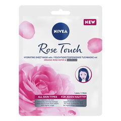 Увлажняющая тканевая маска с гиалуроновой кислотой Nivea Rose Touch, 1 шт. цена и информация | Маски для лица, патчи для глаз | 220.lv
