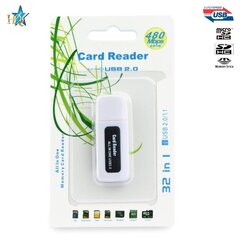 Флэш Устройство для чтения карт памяти HQ USB 2.0 15in1 Micro SD, SD, Mini SD, XD, MS Duo, MMC, белый цена и информация | Адаптеры и USB разветвители | 220.lv