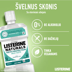 Ополаскиватель для полости рта Listerine Naturals Teeth Protection, 500 мл цена и информация | Зубные щетки, пасты | 220.lv