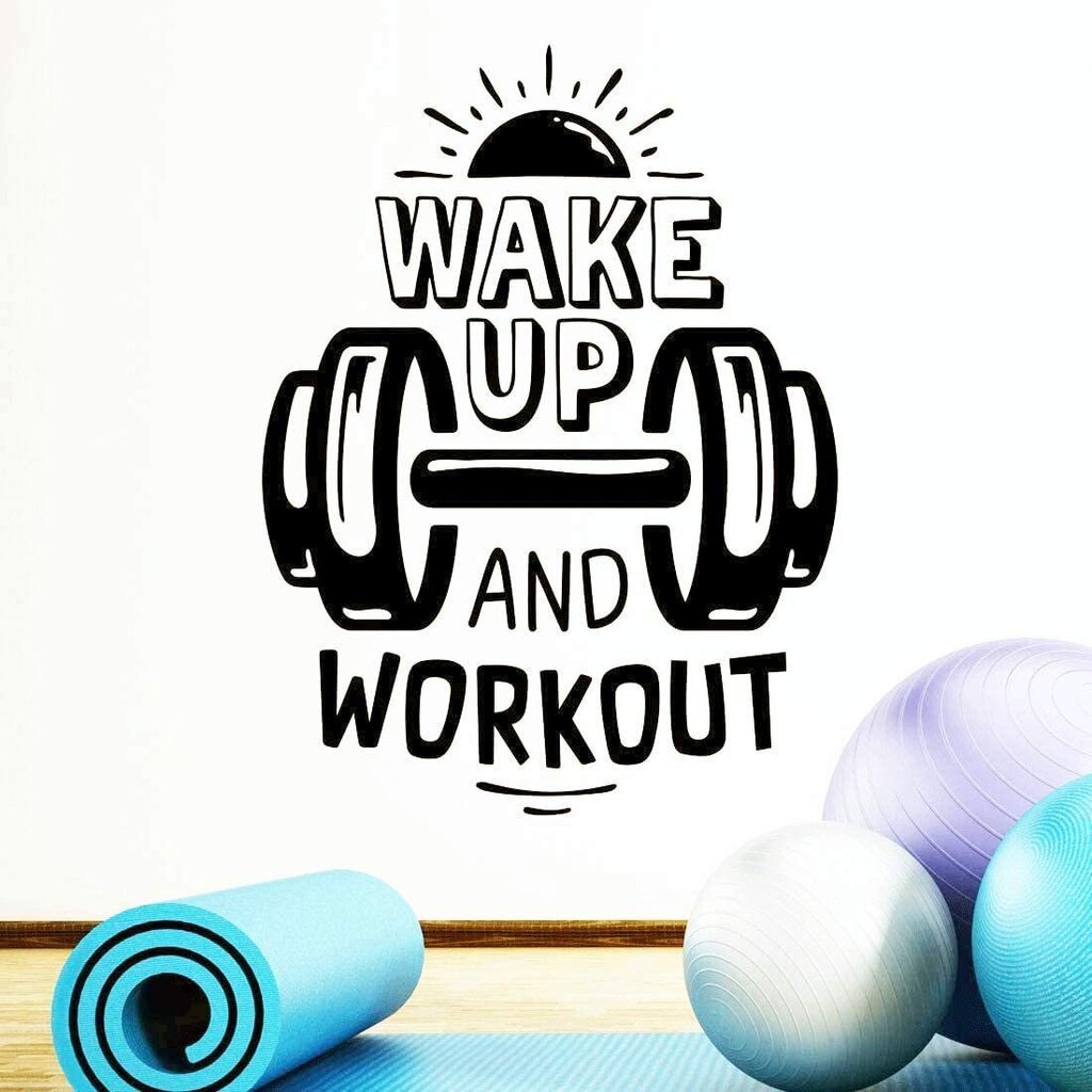 Modināšanas treniņš Wake Up Workout Trenažieru zāle Mājas biroja sienas uzlīme Fitnesa dizaina motivējošs citāts cena un informācija | Dekoratīvās uzlīmes | 220.lv