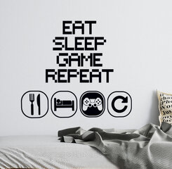 Наклейки на стены, игровые наклейки для спальни мальчиков, Eat Sleep Game цена и информация | Декоративные наклейки | 220.lv