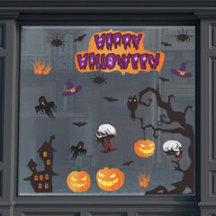 Украшение на Хэллоуин - наклейка на окно, стену Сердитые тыквы цена и информация | Праздничные декорации | 220.lv
