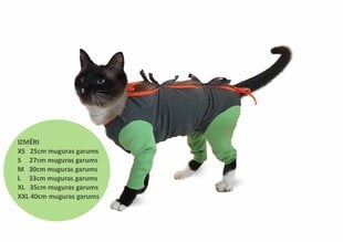 Tрикотажный послеоперационный  костюм для кота, с длинными рукавами цена и информация | Одежда для собак | 220.lv
