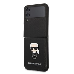 Karl Lagerfeld PU Saffiano Ikonik Case for Samsung Galaxy Z Flip 4 Black cena un informācija | Telefonu vāciņi, maciņi | 220.lv