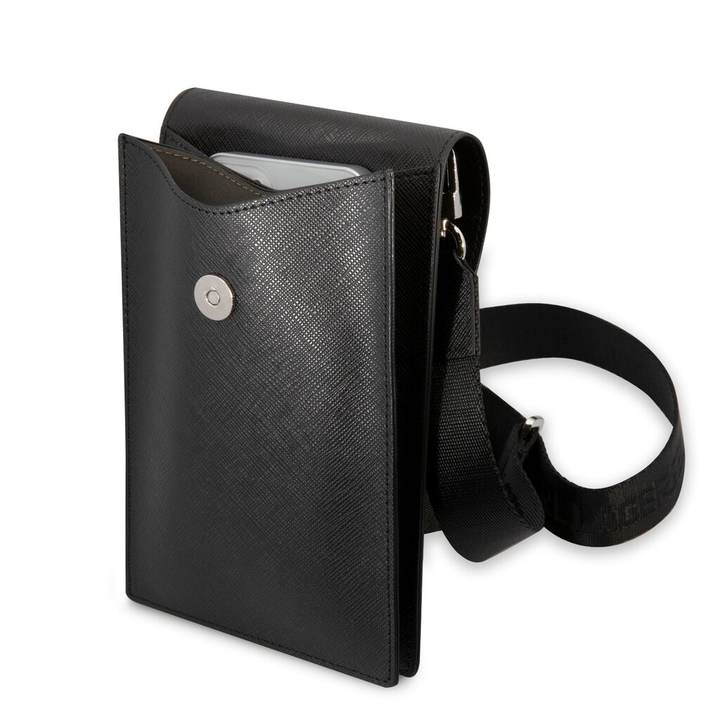 Karl Lagerfeld Saffiano Rue Saint Guillaume Wallet Phone Bag Black цена и информация | Telefonu vāciņi, maciņi | 220.lv