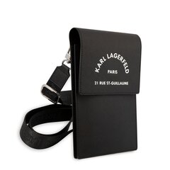 Karl Lagerfeld Saffiano Rue Saint Guillaume Wallet Phone Bag Black cena un informācija | Telefonu vāciņi, maciņi | 220.lv