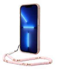 Guess PC/TPU Camera Outline Translucent Case with Strap for iPhone 14 Pink цена и информация | Чехлы для телефонов | 220.lv