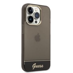 Guess PC/TPU Camera Outline Translucent Case for iPhone 14 Pro Black cena un informācija | Telefonu vāciņi, maciņi | 220.lv
