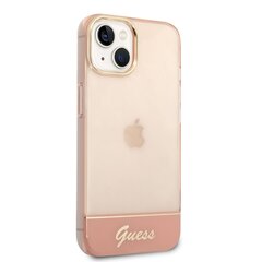 Guess PC/TPU Camera Outline Translucent Case for iPhone 14 Pink cena un informācija | Telefonu vāciņi, maciņi | 220.lv